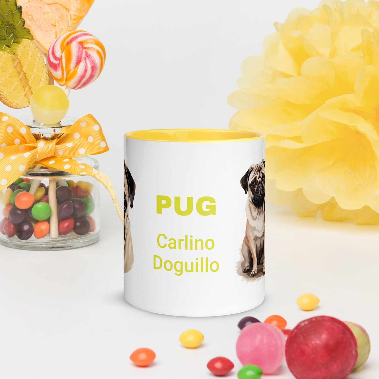 Taza MUG 11 oz PUG color interior + Envio gratis